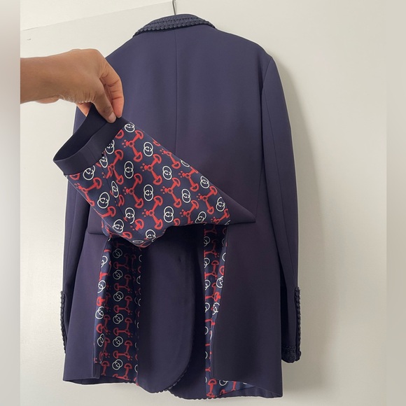 Gucci Navy Blue Single Breasted Blazer Jacket women’s size 38/ US 2 - Picture 13 of 16